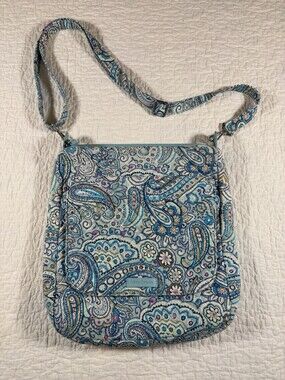 Vera Bradley Carson Mailbag Shoulder bag retired "Daisy Dot Paisley" pattern